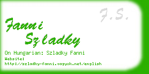 fanni szladky business card